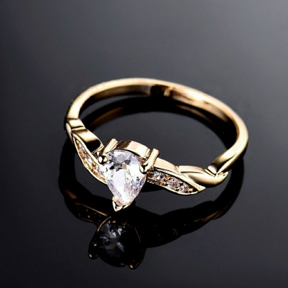 Jewelry - 18K Gold Filled White Cubic Zirconia Wedding Ring